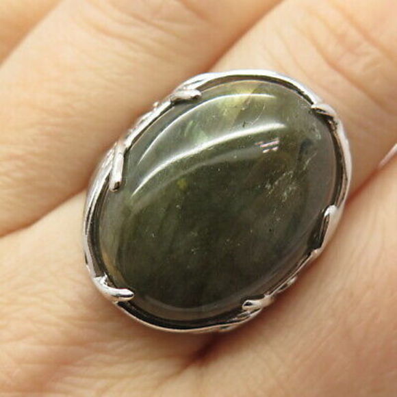 Jewelry - 925 Sterling Silver Real Labradorite Gemstone Ring Size 9